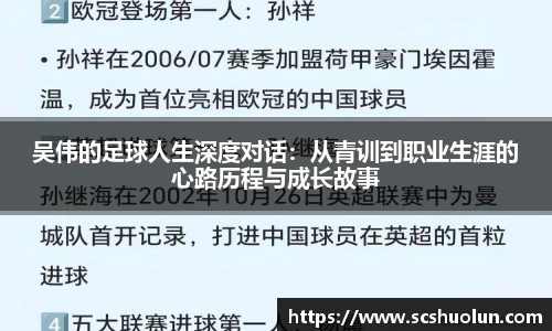 吴伟的足球人生深度对话：从青训到职业生涯的心路历程与成长故事